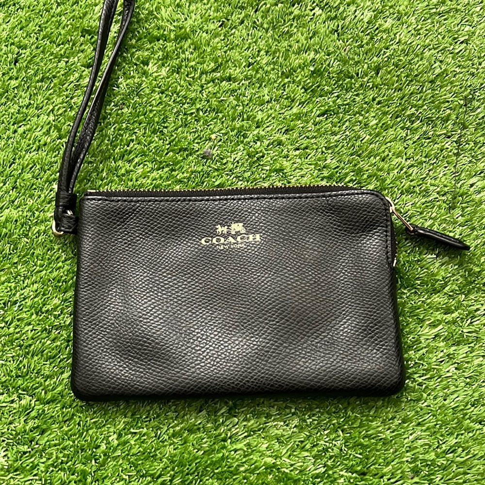 Coach Black Leather Wristlet